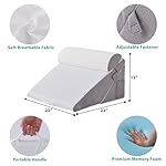 Bedluxe Wedge Pillow Headboard, 3PCS Orthopedic Bed Wedge Pillows Set for After Surgery, Adjustable Pillow Wedge for Acid Reflux&Back Pain Relief, Sleeping, Back Pillow for Bed Sitting Up, White/Grey - Image 3
