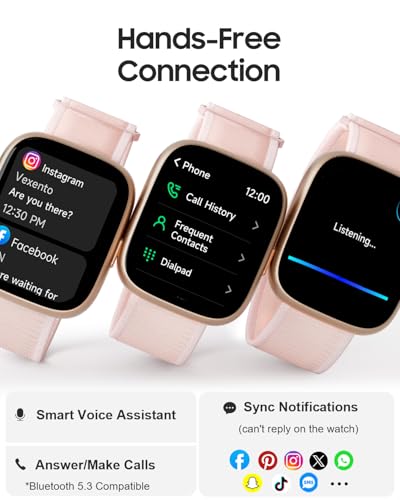 TOOBUR Smart Watch for Women Alexa Built-in, Answer/Make Calls, 1.83" Fitness Tracker Watch with Heart Rate/Sleep Tracker - Image 2