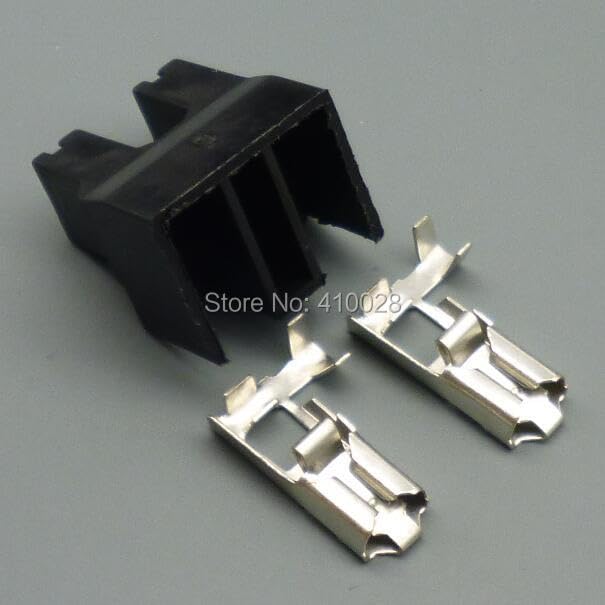 5/30 /100 Sets 6.3mm H7 2p Bend Angle Bulb Socket Female Plastic Holder Connector +terminals - (Color Name: 100set)