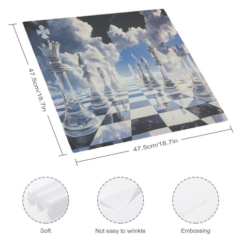 Servilletas de tela reutilizables Chess Art suaves, juego de textiles de cocina cuadrados 3
