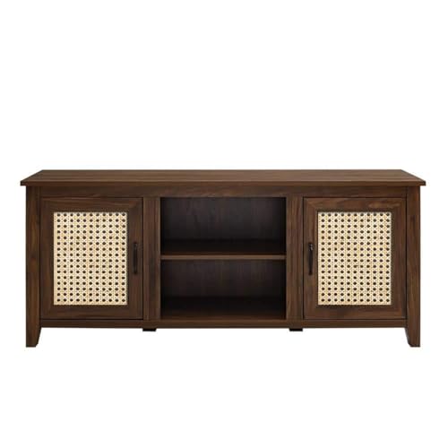 Image of Solid Sheesham Wood TV Unit for Living Room | TV Stand | TV Cabinet with Storage for Living Room and Hotel Furniture (Walnut Finish-01)