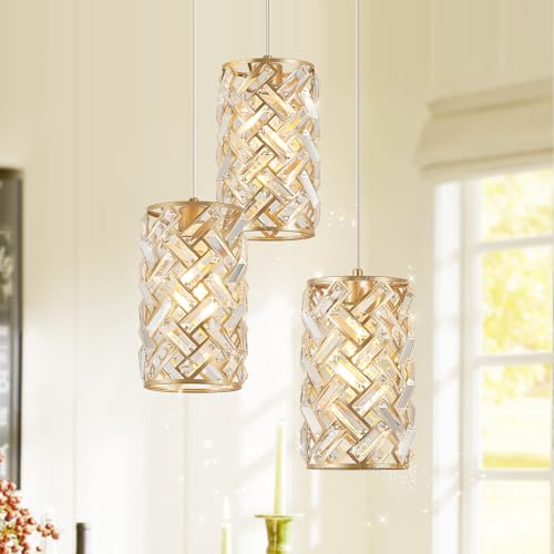 CATINER Gold Crystal Pendant Light