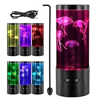 Pagezol Jellyfish Lamp Realistic, Jelly Fish Lava Lamp, Floating Jelly Fish Lamp with 17 RGB Colours, Jellyfish Mood Light, Aquarium Night Light for Bedroom Home Office Décor, USB/Battery Powered