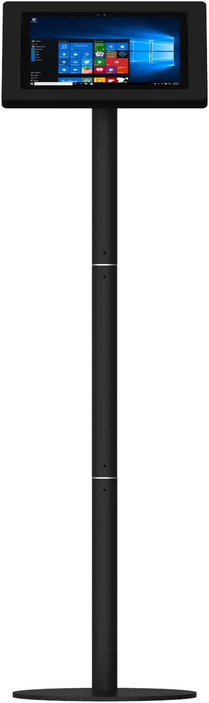 VidaMount Black Enclosure and Floor Stand [Bundle] Compatible with Microsoft Surface Pro 7+, Pro 7, Pro 6, Pro 5, Pro 4