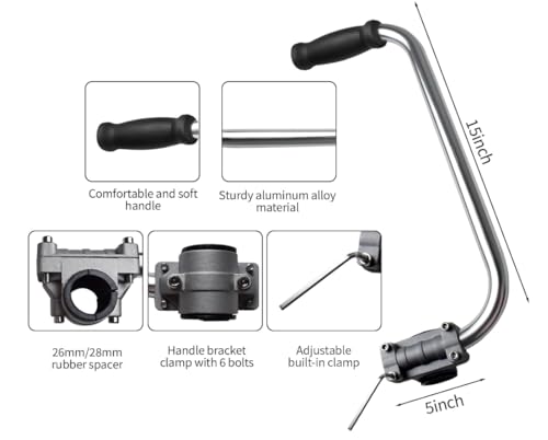 WKKLQ Alça ergonômica para comedor de ervas daninhas, extensão de alça de aparador de cordas, alça u