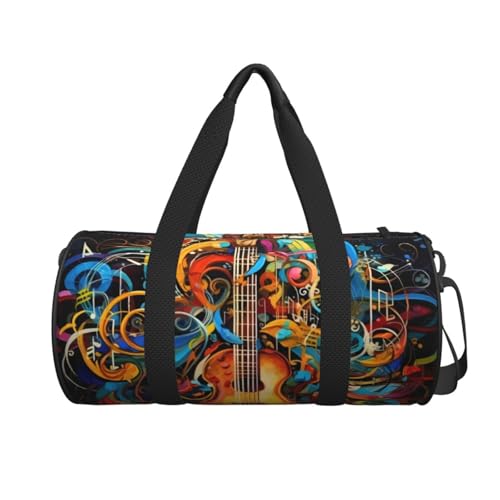 Music Series Duffle Bag for Women Men Personal Item Travel Bags Canvas Weekender Overnight Bag Lightweight Sports Tote Gym Bags Carry On Luggage Bag2