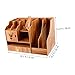 Veemoon Space-Saving Desktop Storage Box Wooden File Holder Compartments Desk Organizer Removable Drawers for Office Classroom Dorm