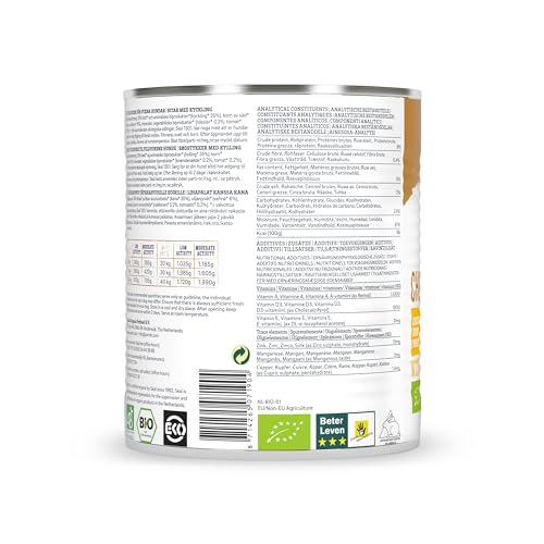 YARRAH Bio Hundefutter Bröckchen Huhn, Brennessel, Tomate 820 g, 6er Pack (6 x 820 g)