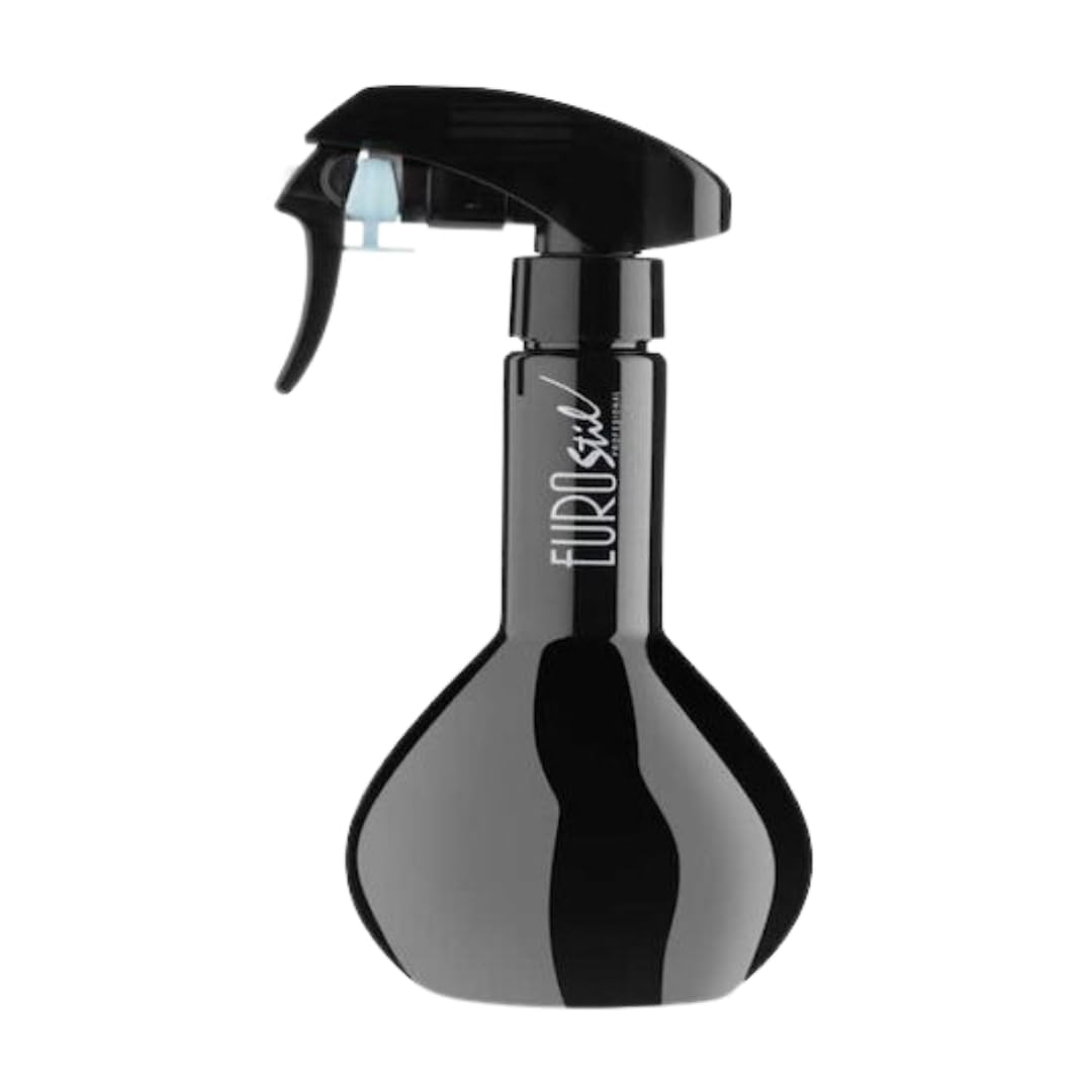 Eurostil Japanese Black Diffuser Sprayer 300ml - Fine Mist Spray for Precise Hair Styling, Moisturizing, and Nourishing