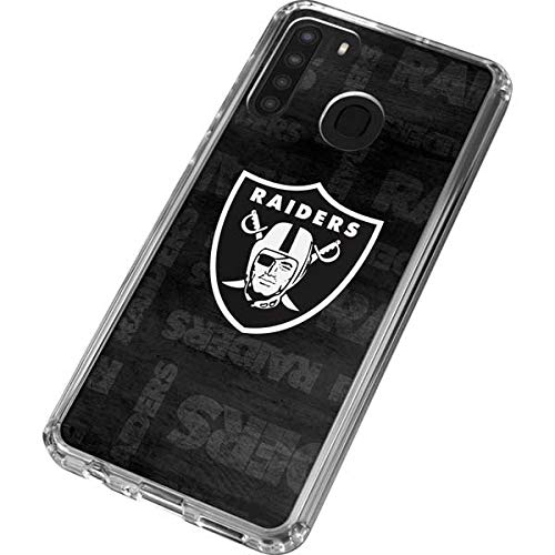 Skinit Clear Phone Case Compatible with Galaxy A21 - Officially Licensed NFL Las Vegas Raiders Black & White Design