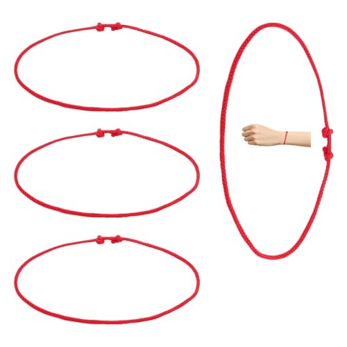 TMZELOA Rotes Armband 4pcs Set – rotes armband kabbala armlet – Verstellbares roter faden armlet kabbalah armbands armbands rot damen für Männer Frauen Kinder, Glücks- & Schutzsymbol Geschenk