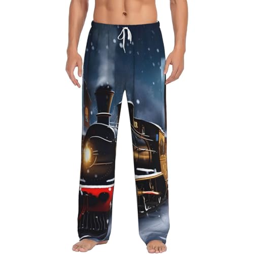 Pantalon de pyjama en flanelle de coton pour homme au design hivernal soigné