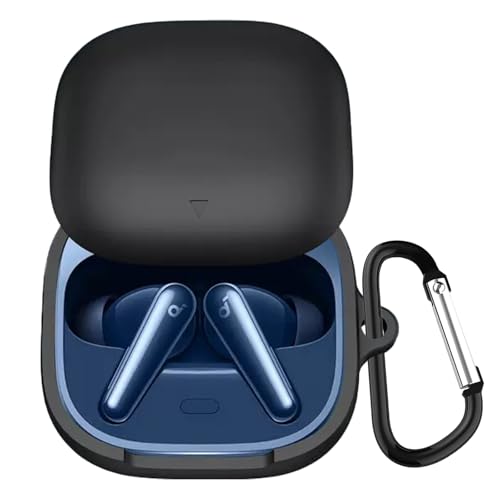 KANOYO Anker Soundcore Liberty 5 用 ケース カバー anker soundcore liberty 5シリコン ケース 保護カバー 落下防止 キズ防止 耐衝撃 軽量 装着充電可能 防水防塵 カラビナ付き soundcore