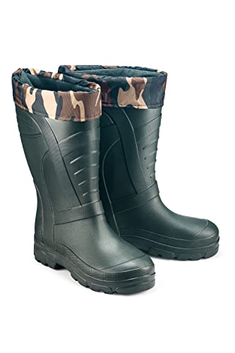 ESTRO Bottes Caoutchouc Fourrées Homme - Bottes de Pluie Homme Botte Pluie Homme Bottes Jardin Homme Botte en Caoutchouc Homme A19 (45/46 EU, Vert Foncé)