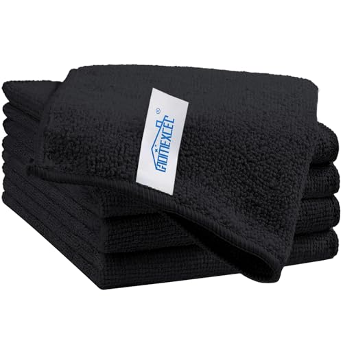 HOMEXCEL Microfiber Cleaning Cloth Premium Microfiber Towels for Cars Lint Free Scratch-Free Highly Absorbent Reusable Cleaning Rags for Car Household Kitchen Window(Black 5)