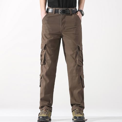 Men's Straight Leg Outdoor Casual Trousers with Multiple Pockets Loose Tactical Work Pants Cargo Pants Relaxed Fit3