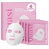 Quasi Bio-Collagen Face Mask Overnight – Hydrating Korean Sheet Mask – Niacinamide & Low Molecular Collagen – Firming & Smoothing Skincare for All Skin Types – 4 Masks