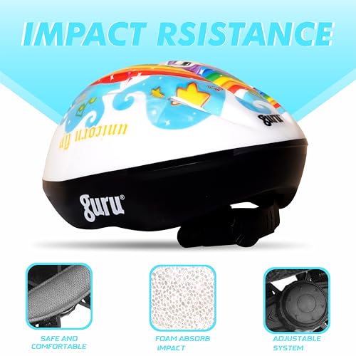 Image of GURU Cycling Helmet, Light Weight with Superior Ventilation, Helmet for Mountain, Road Bike & Skating Helmet with Premium White EPS Foam Lining, Ideal for Adults and Kids