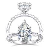 HAFEEZ CENTER 4ct Pear Cut Moissanite Engagement Rings for Women (8)