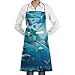 Produktbild Shark Grill Aprons Kitchen Chef Bib Professional for BBQ Baking Cooking for Men Women Pockets