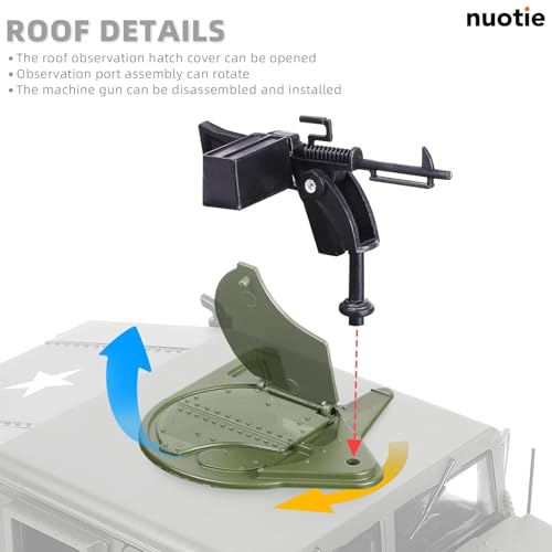 NUOTIE 1/18 Hummer H1 Vehicle Model Military Truck Off Road Vehicle Diecast Metal Model Kit Armored Car Military Multifunctional Truck Armored Car Miniature for Adults Collection or Gift - Image 3