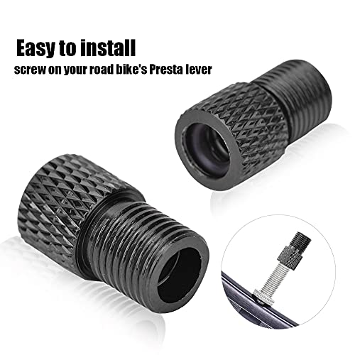 20 unidades de tapones para válvulas Presta de aluminio para bicicletas sin cámara, tapones antipolvo para válvulas French, para MTB, carretera y ciclismo (negro) miniatura 3
