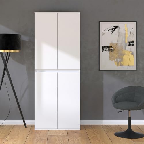 Vicco Kleiderschrank Claus, Weiß, 74 x 191.5 cm mit 4 Türen