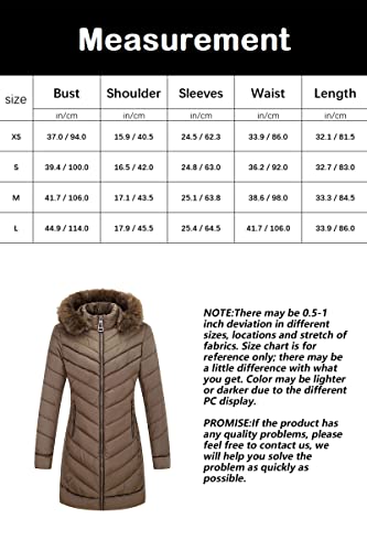 Bellivera Puffer Jacket Women,Lightweight Padding Bubble Hooded Coat With Fur Collar Warmth Outerwear 23707 Taupe M #TOP5
