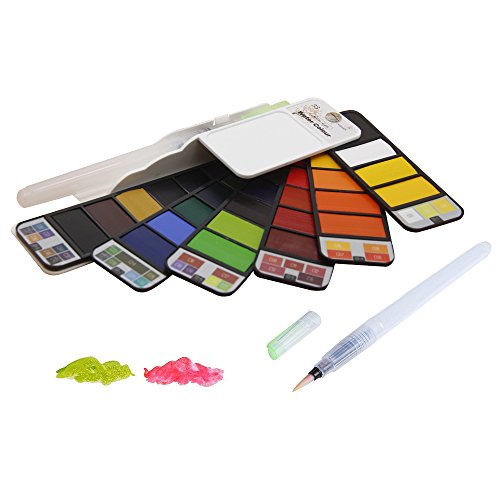 Ensemble de Peinture Aquarelle Ensemble de Peinture Aquarelle Comprenant Un Pinceau d'une boîte Portable Idéal pour Voyager pour Les Enfants débutants et Les Artistes Cover