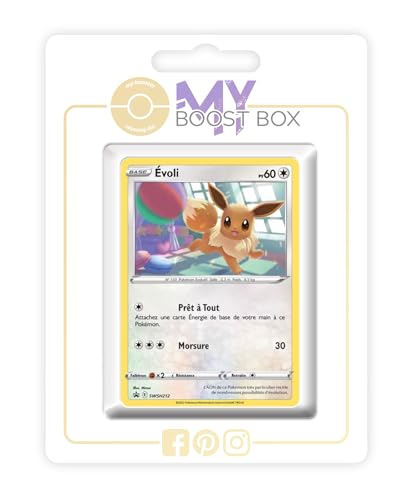 Évoli SWSH212 Holo - Myboost X Epée et Bouclier 10 Astres Radieux - Coffret de 10 Cartes Pokémon Françaises