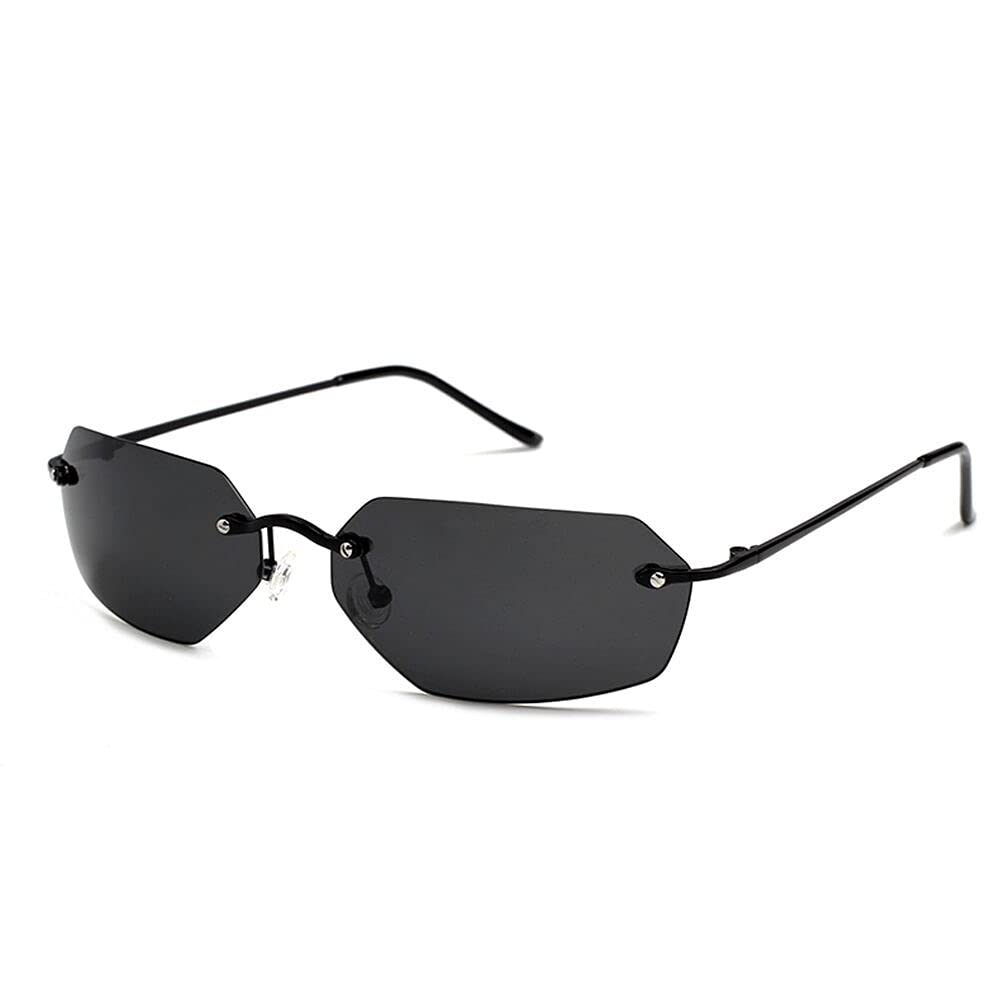 Ultralight Square Smith Style Polarized Rimless Sunglasses Men