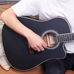 Winzz 41 Pouces Guitare Acoustique 4/4 Full Size pour les Adolescents Adultes Débutants Set, Noir Cutaway - Les Beatles, Paul McCartney, John Lennon, RIngo Starr, George Harrison Winzz 41 Pouces Guitare Acoustique 4/4 Full Size pour les Adolescents Adultes Débutants Set, Noir Cutaway – Image 6