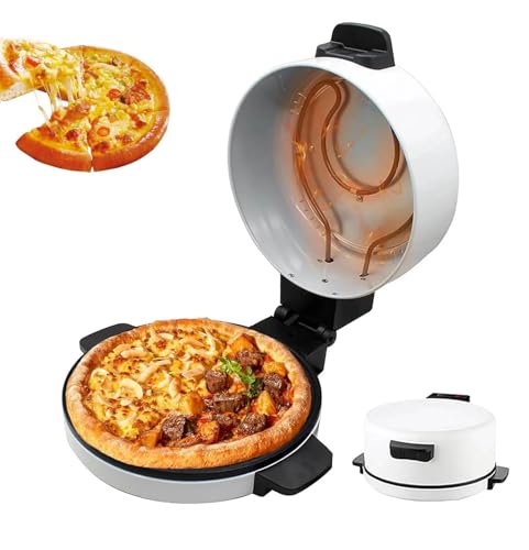 12 Inch Electric Pizza Oven Countertop, Pizza Cooker with Temperatures Control, Non-Stick Plate & Dual Heating, Fast Indoor Maker for Crispy Crust, Pancakes, Quesadillas, Roti & Arabic Bread