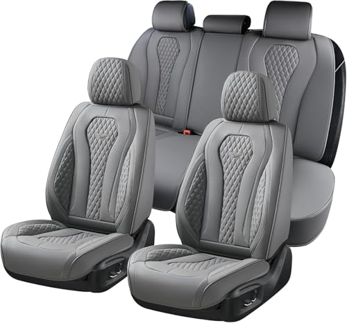 Image of Coverado Car Seat Covers, Gray Seat Covers Full Set, Auto Seat Cover 5 Seats, Car Seat Cushion, Car Seat Covers Front Seats Back Seat Covers, Seat Cover Car Seat Protector Universal Fit Most Cars