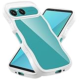 クリア SONY Xperia 10 VII ケース かわいい SO-52F スマホケース 波状フレーム うねうね 耐衝撃 滑り止め 人気 可愛い エクスペリア 10 VII カバー 落下防止 ワイヤレス充電対応 (ホワイト)