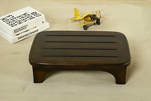 URFORESTIC Solid Wood Bed Step Stool Super Large/Bedside Steps for High Beds/Solid Wood Super Sturdy Hold Up to 500 LBS (Walnut Stain) - Thumbnail 4
