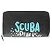 Produktbild Leder Zip Around Kartenhalter Geldbörse Clutch Bag Wallet Long Clutch Scuba Divers Deeper-Kartenhalter Organizer, Pu Leder Reißverschluss Geldbörse Für Männer Frauen