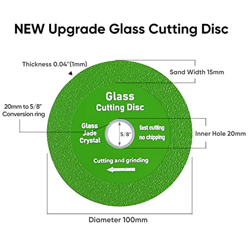 Glass Cutting Disc For Angle Grinder, 1Mm Diamond Saw Blade Porcelain Saw Wheel For Smooth Cutting And Grinding Of Jade, Crystal, Bottles, Ceramic, Tile (3Pcs) #TOP3