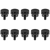 HELIFOUNER 10 Pieces 6-32 Thread, Black Color Anodized Aluminum Computer Case Thumbscrews, Thumb Screws for Computer Case/Cover/Power Supply/Hard Drives