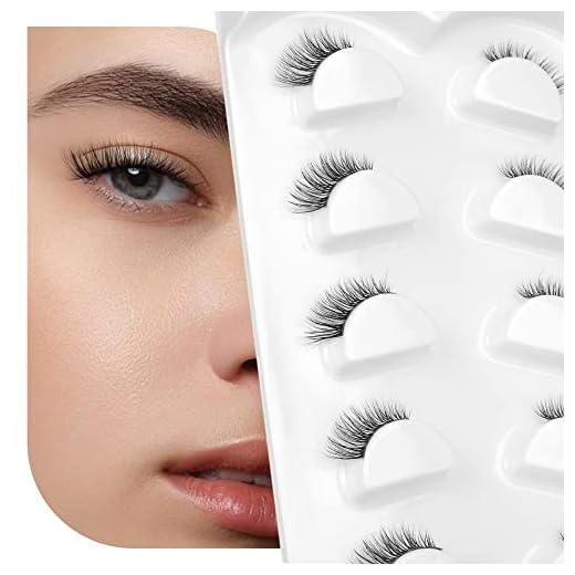 Half Lashes Natural Look Accent False Lash Strip ALPHONSE Wispy Clusters Asian Cat Eye Clear Band Fake Eyelashes Pack 5 Pairs
