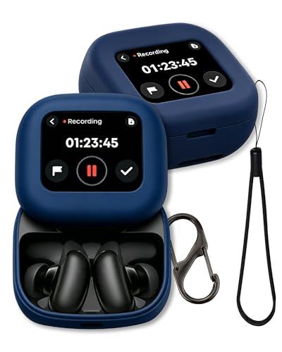 Anker Soundcore Liberty 5 Pro Max�C���z���p�P�[�X�AFJIASTB �\�t�g�V���R���ی�J�o�[ �J���r�i�ƃX�g���b�v�t�� �ϏՌ� (�_�[�N�u���[)