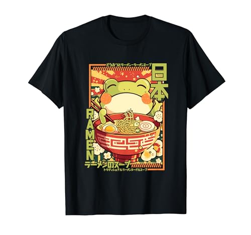 Ramen Kawaii Neko Frog Ramen de rana Loving Camiseta