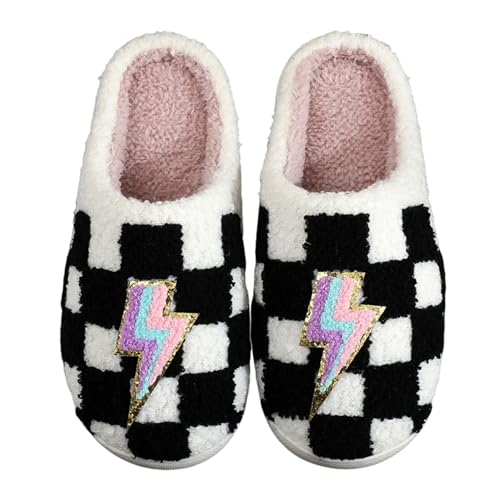 Image of Slippers for Women Men Fuzzy Memory Foam Slipper Fluffy Winter Soft Warm Slip On House Shoes