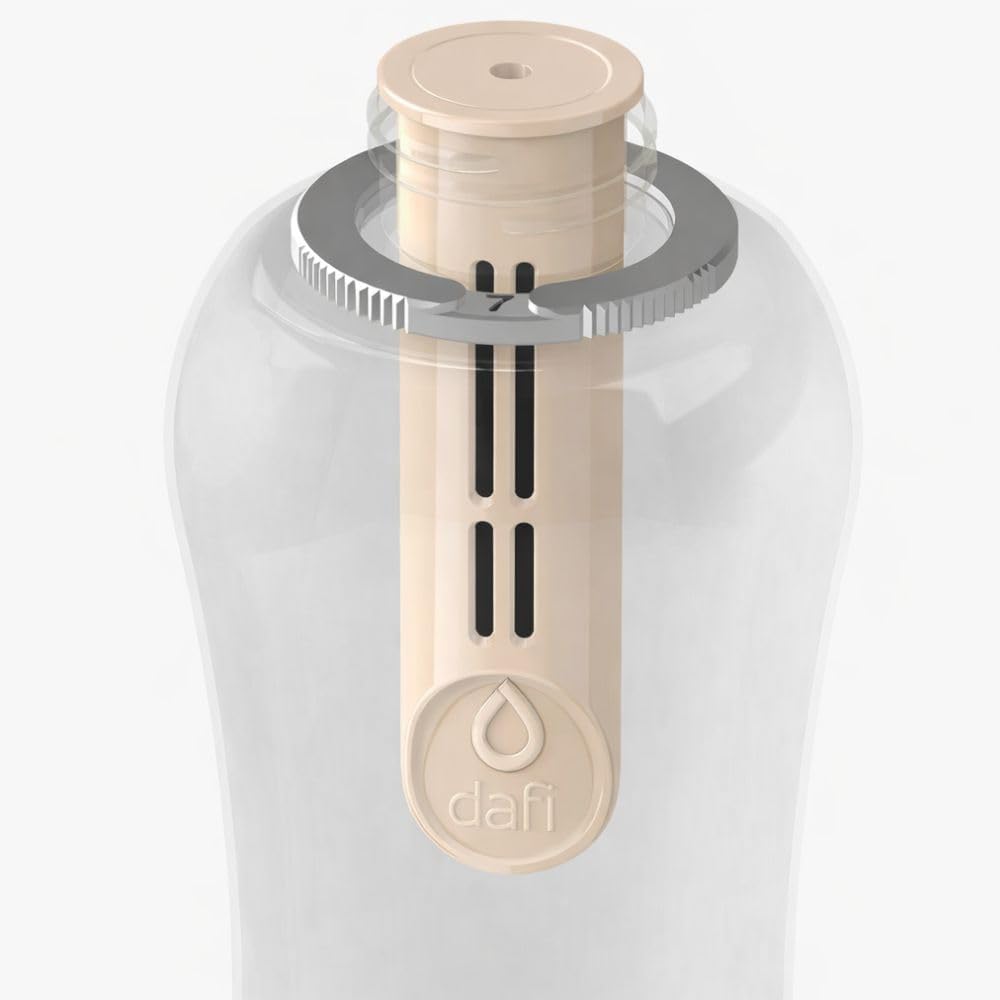 Dafi Carbon Water Bottle Filter 3-Pack, For Soft & Solid Beige 3-Pack | Plastic, travel, gym, BPA-free, chlorine removal, activated carbon, hydration, 40 gallons, easy install