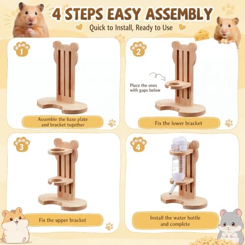 XXL, 15 InchWooden Silent Hamster Wheel with Water Bottle — 사진 4