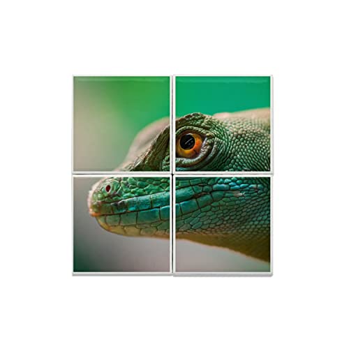 Crédence Cuisine Carreaux Céramique Décoratif Lézard Vert Basilic