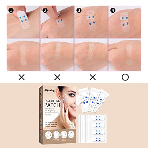 Jaysuing Face Lift Tape Instant Face Lift Tape Invisible Ultra-Thin Waterproof V Shape Face Lift Facelifting Patch Makeup Face Lift Tools 120Pcs #TOP6
