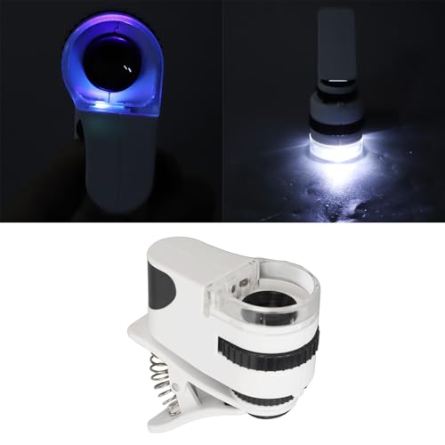 Image of Clipon Magnifier Phone Clipon Microscope Magnifier 2 Brightness Levels Portable 50X Zoom Rechargeable for Smartphones