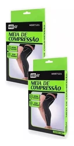 Kit 2 Meias De Compressão Joelho Térmica 3/4 Coxa Circulação Treino Corrida Esportes MBfit