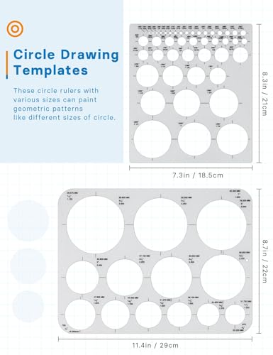 GAUENEEN 5 peças de modelos arquitetônicos, modelo de círculo, planta de casa, design de interiores